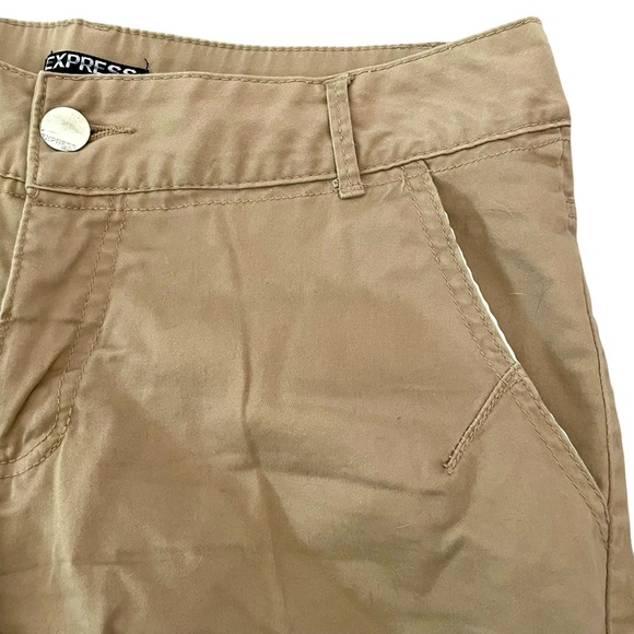 Express editor Y2K khaki chino rolled hem shorts women’s vintage size 8 - Picture 4 of 8